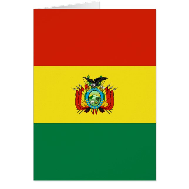Bolivias flagga hälsningskort (Framsidan)