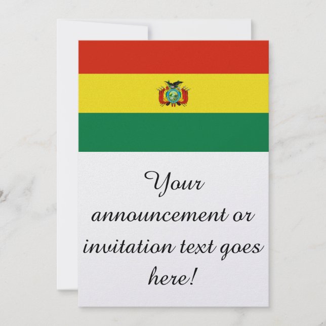 Bolivias flagga inbjudningar (Framsida)