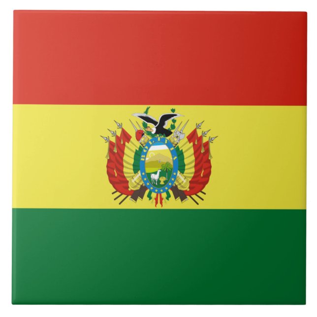 Bolivias flagga kakelplatta (Framsidan)