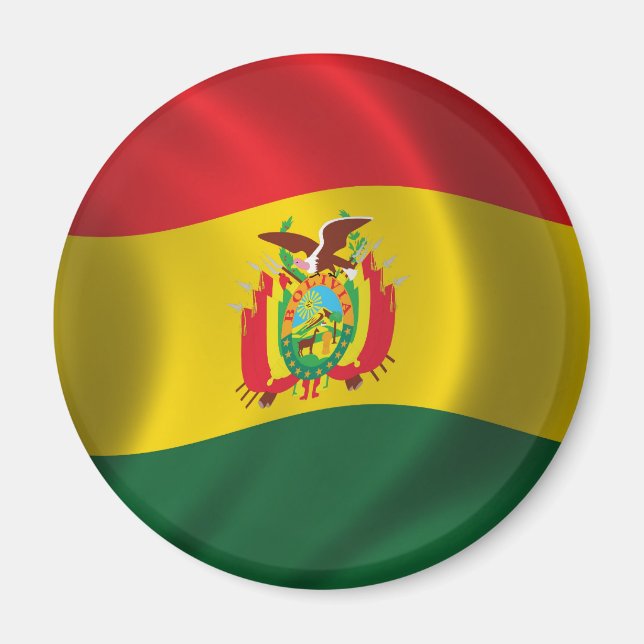 Bolivias flagga magnet (Framsidan)