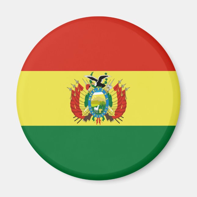 Bolivias flagga magnet (Framsidan)