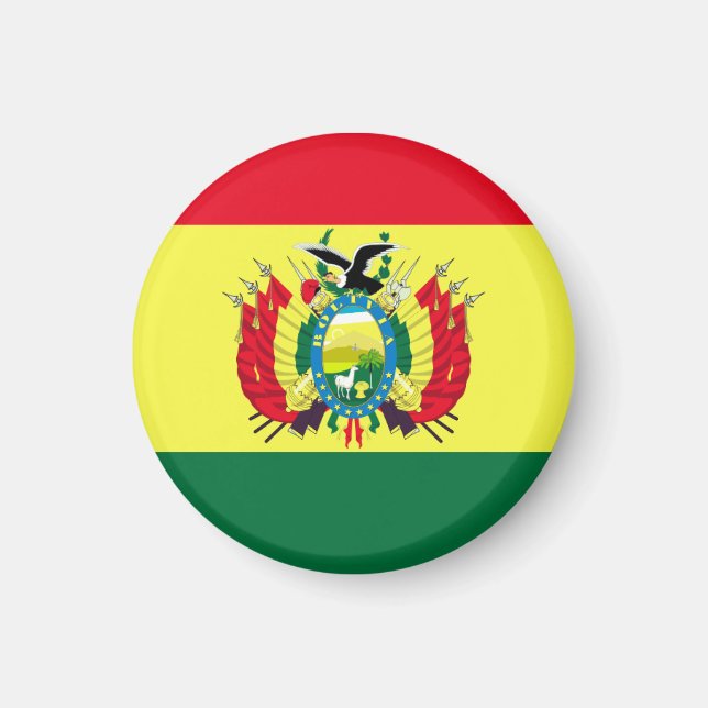 Bolivias flagga magnet (Framsidan)