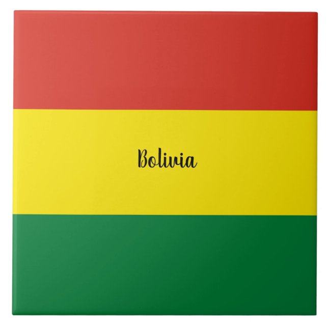Bolivias flagga, märkt. kakelplatta (Framsidan)