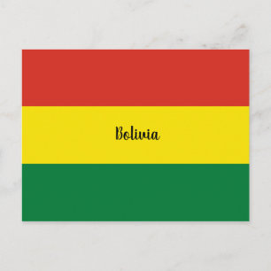 Bolivias flagga, märkt vykort