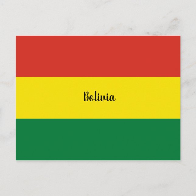 Bolivias flagga, märkt vykort (Framsida)