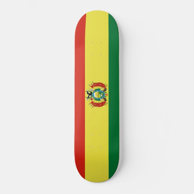 Bolivias flagga mini skateboard bräda 18,5 cm (Framsida)