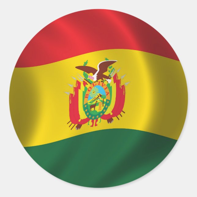 Bolivias flagga runt klistermärke (Framsida)