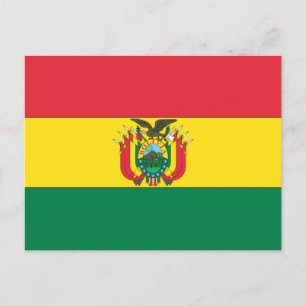 Bolivias flagga vykort