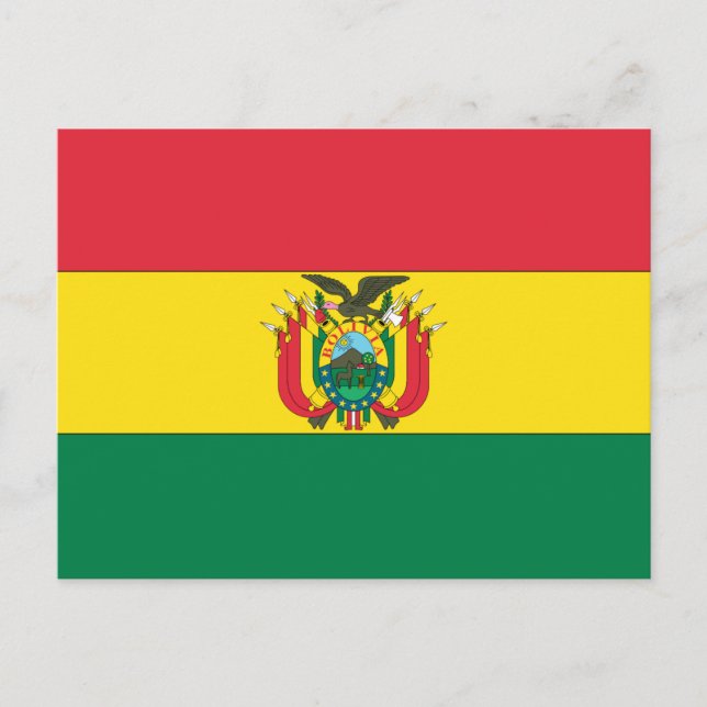Bolivias flagga vykort (Framsida)