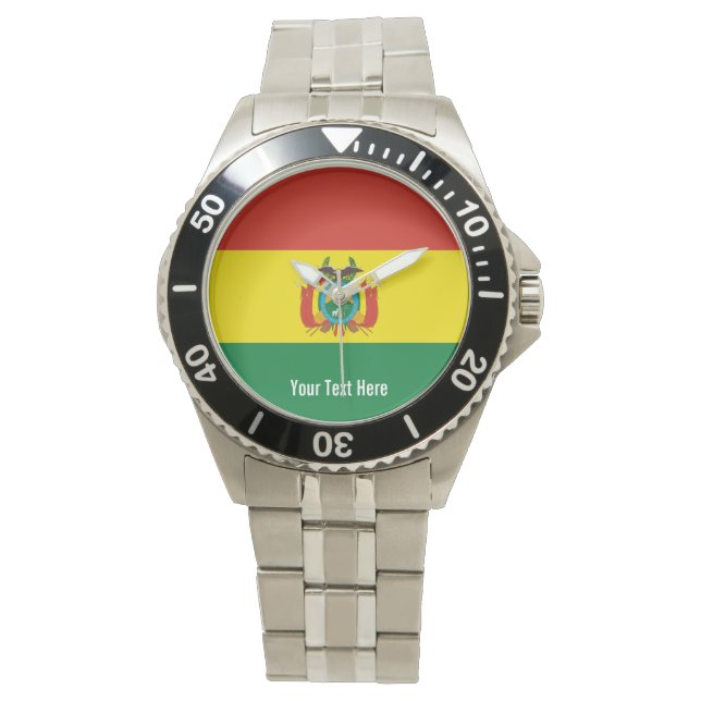 Bolivias nationsflagga armbandsur (Framsida)