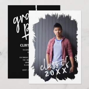 Boljärt Brushed Photo Grad Party-inbjudan Inbjudningar