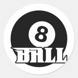 Boll 8 runt klistermärke