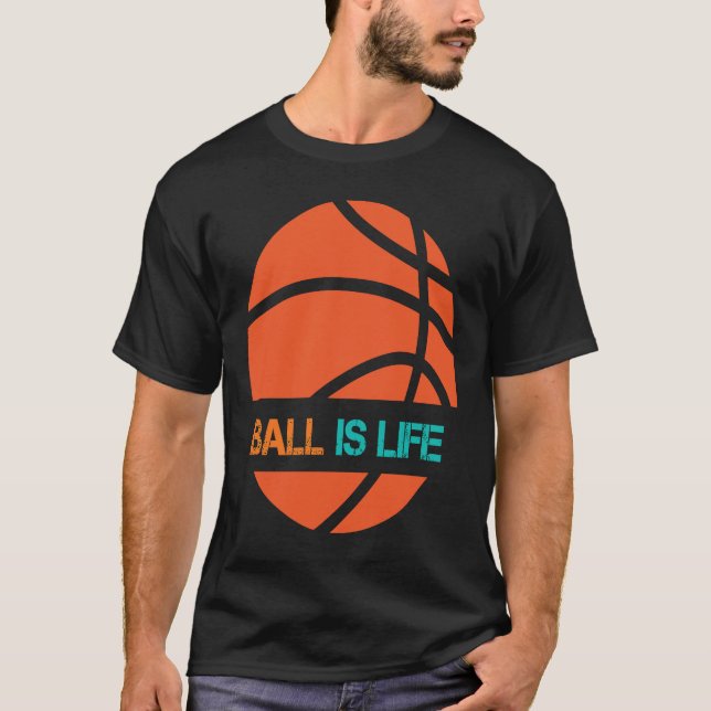 Boll är Life Sports League Team Players Play Baske T Shirt (Framsida)