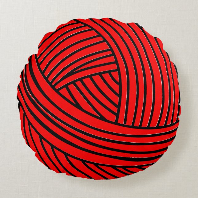 BOLL AV YARN KNITTER ROUND PILLOW RUND KUDDE (Framsidan)