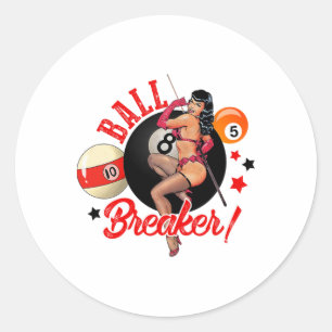 Boll Breaker Funny Bassäng Player Billiard Älskare Runt Klistermärke