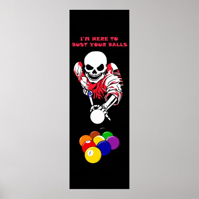 Boll buster Skeleton Bassäng Billiards originalkon Poster (Framsidan)