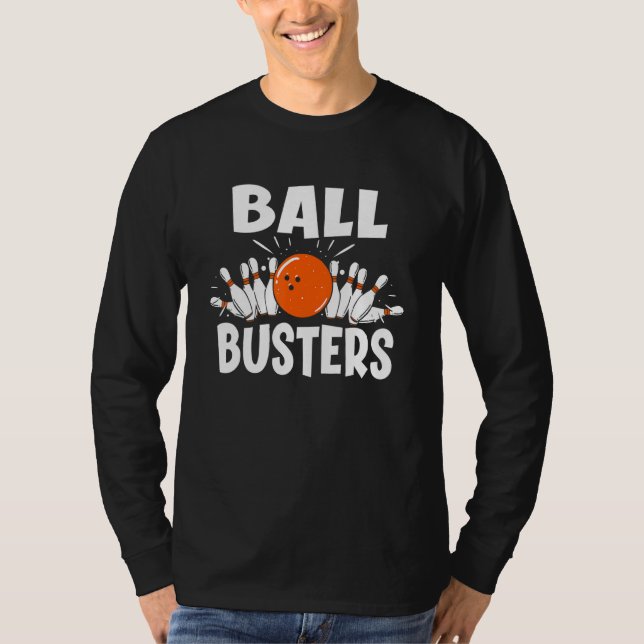 Boll Busters Bowling lite Bowlareare Bowling Alley T Shirt (Framsida)