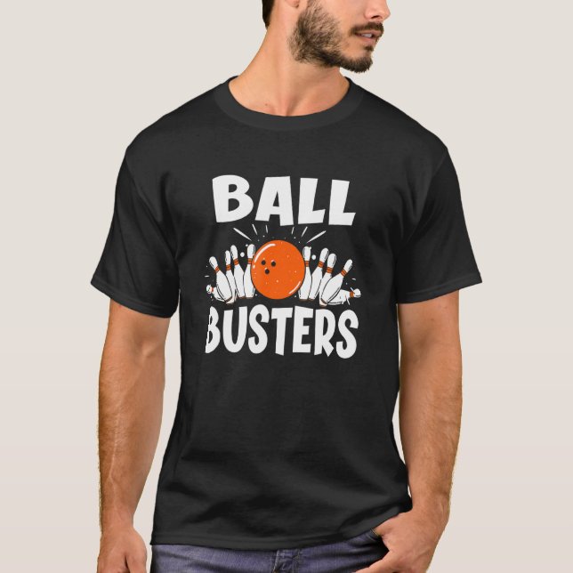 Boll Busters Bowling lite Bowlareare Bowling Alley T Shirt (Framsida)