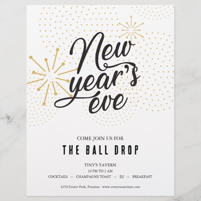Boll Drop Nyårsafton Party Reklamblad (Framsidan)
