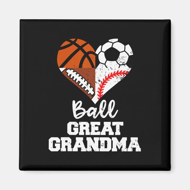 Boll Farfar Farmor Fotboll Baseboll Korgboll Magnet (Framsidan)