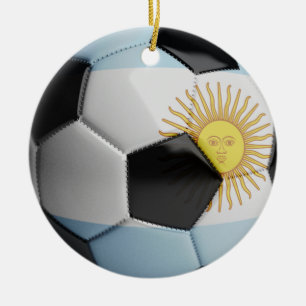 Boll för Argentina flaggafotboll Julgransprydnad Keramik