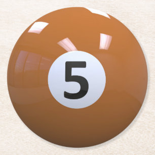Boll för bassäng för Billiard för orangenr. 5 Underlägg Papper Rund