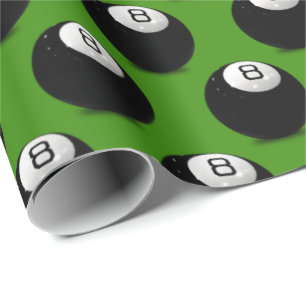 boll för billiard åtta på grönt presentpapper