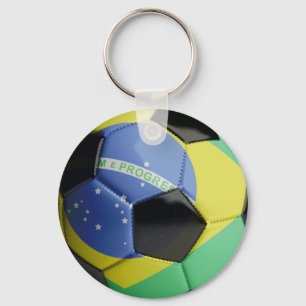 Boll för Brasilien flaggafotboll Nyckelring