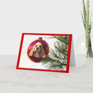 Boll för cockerspanielSpanieljulkort Helgkort