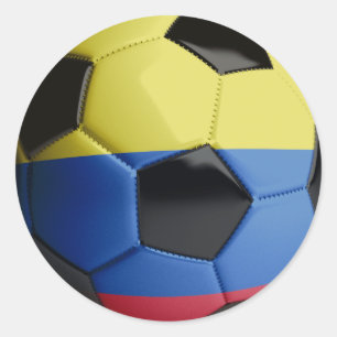 Boll för Colombia flaggafotboll Runt Klistermärke