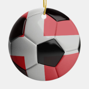Boll för Danmark flaggafotboll Julgransprydnad Keramik
