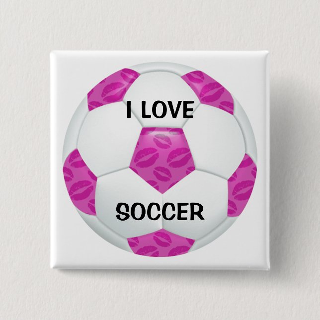 Boll för fotboll för rosa läppstiftkyssar rosa knapp (Framsida)
