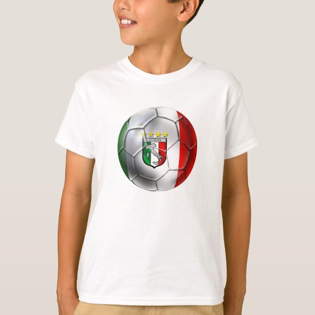 Boll för italienForza Azzurri Calcio fotboll T Shirt (Framsida)