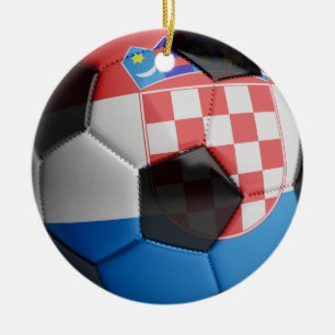 Boll för Kroatienflaggafotboll Julgransprydnad Keramik