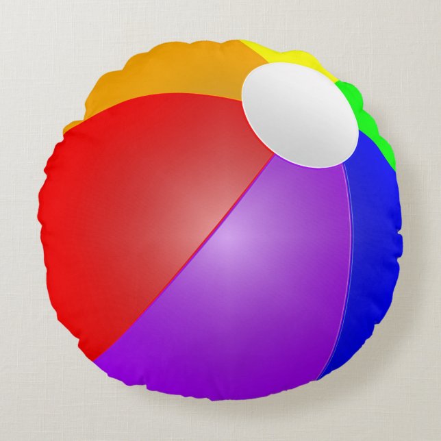 boll för strand 3D Rund Kudde (Framsidan)