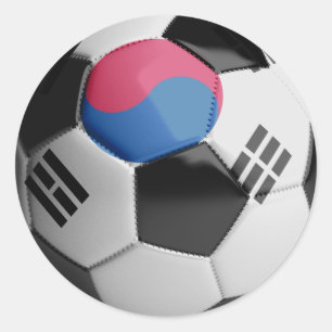 Boll för Sydkorea flaggafotboll Runt Klistermärke