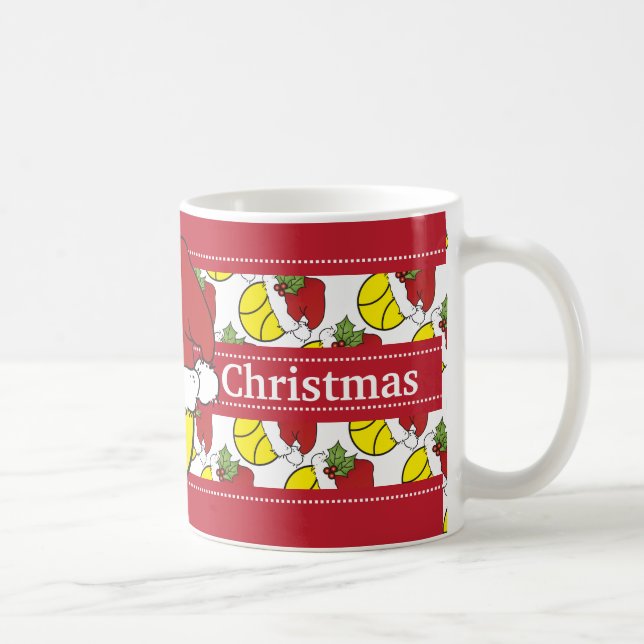 Boll för tennis för god julSanta hatt Kaffemugg (Höger)
