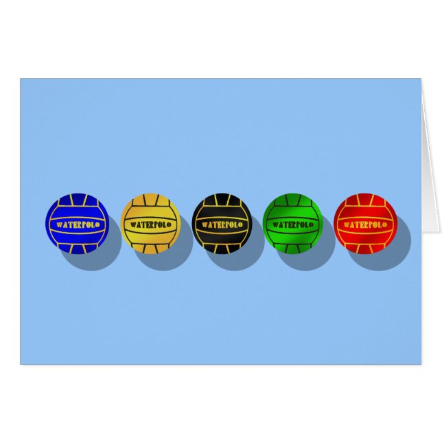Boll för vattenpolospelare och waterpolospelare hälsningskort (Framsidan Horizontal)