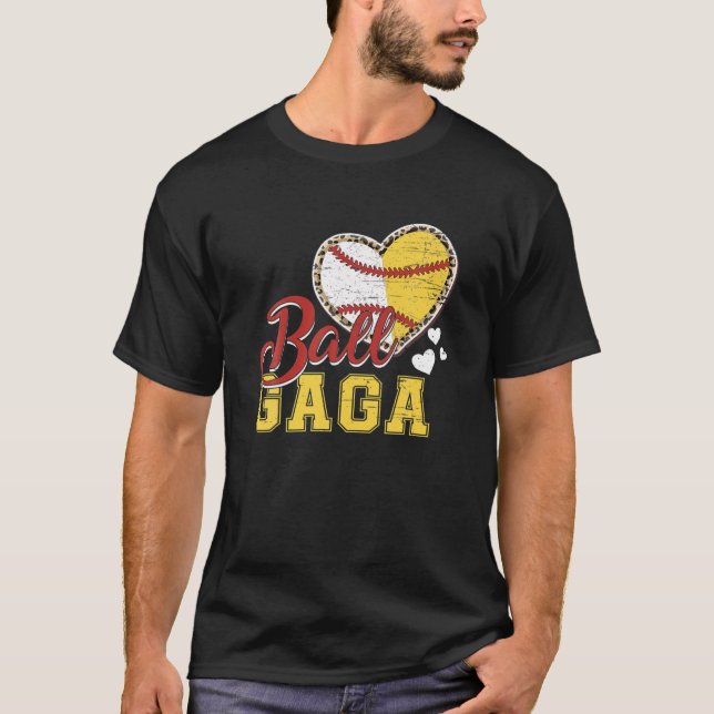 Boll Gaga Softball Baseball Women Sports Älskare T Shirt (Framsida)