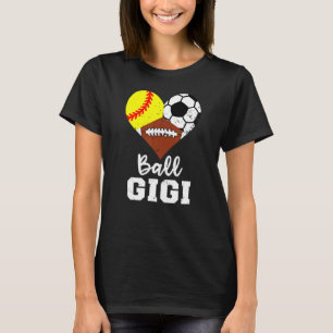 Boll Gigi Heart Softball Football Gigi T Shirt