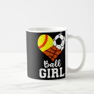 Boll Girl Roligt Softball Soccer Basketball Girl Kaffemugg