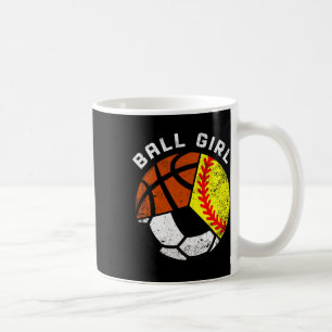 Boll Girl Roligt Softball Soccer Basketball Player Kaffemugg