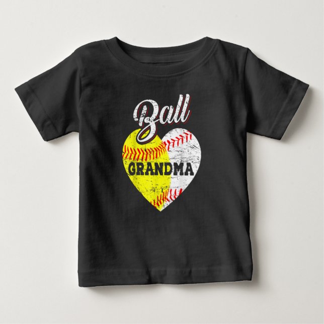 Boll Grandma Baseball Softball Heart T-Shirt (Framsida)