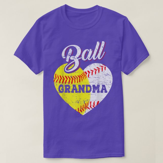 Boll Grandma Baseball Softball Heart  T Shirt (Design framsida)