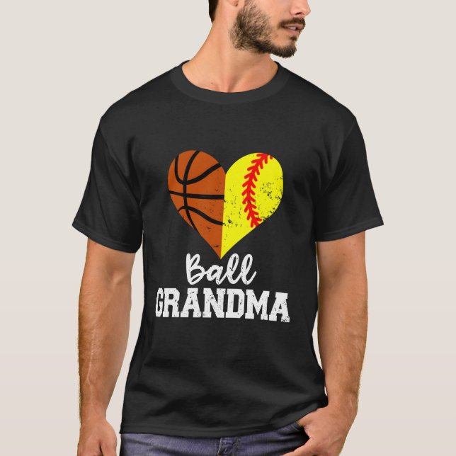 Boll Grandma Funny Softball Basketball Grandma T Shirt (Framsida)