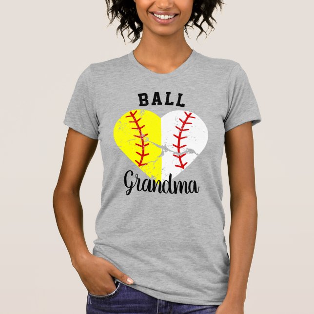 Boll Grandma Nana Meemaw Softball/Baseball Tshirt T Shirt (Framsida)
