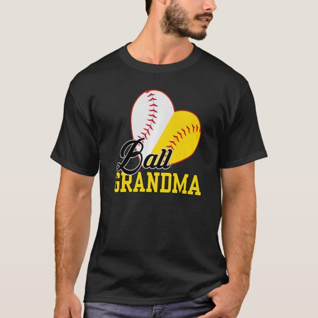 Boll Grandma Softball Baseball för Mors dag T Shirt (Framsida)