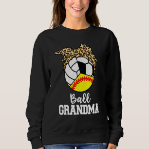 Boll Grandma Softball Volleyball Soccer Leopard Gr T Shirt