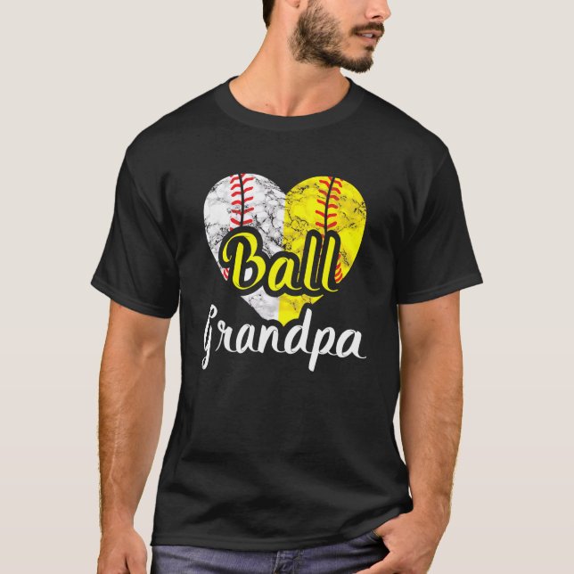 Boll Grandpa Baseball Softball Sports Grandfather T Shirt (Framsida)