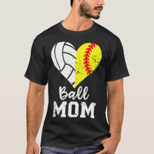 Boll Heart Funny Softball Volleyball baller T Shirt